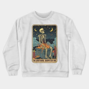 "Emotional Dumpster Fire" Skeleton Tarot Card Crewneck Sweatshirt